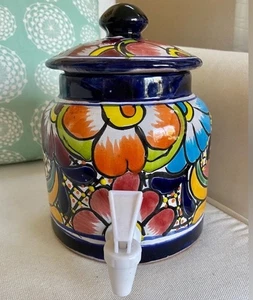 Talavera Crock Water Jug Dispenser W/Spout Mexican Pottery - Picture 1 of 7