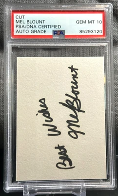 梅尔·布朗特名人堂切割指数卡签名亲笔签名 PSA DNA 宝石完好 10 签名 — 第 1/2 张图片