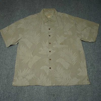 Boca Classics Men's Casual Button-Down Hawaiian Shirt XL Beige Silk - Image 1 of 4