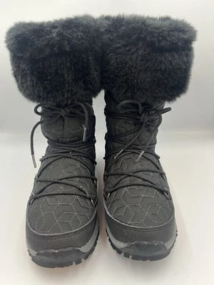 Women’s Bearpaw Snow Boots Black Size 8 Fur - Image 1 of 4