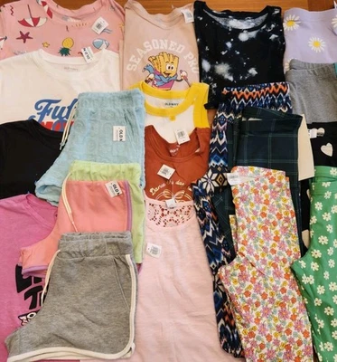 Old Navy 女孩 10 - 12 混合服装 批量 19 件 上装 全新 #19-1109 — 第 1/4 张图片