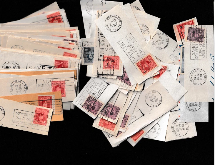 Stamps Canada 95 Cover Fronts (Partial) 1945-48, Mostly Sc.#251 - Image 1 of 1