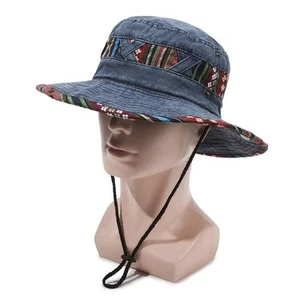 Chapeau de soleil tribal bordure florale chapeau panneau maille respirant matiè - Photo 1/18