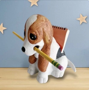 Vintage Kitsch Ceramic Beagle Notebook Pencil Holder - House Of Lloyd RARE! - Picture 1 of 8