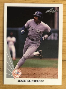 1990 Leaf Jesse Barfield Baseball Card #201 Yankees OF NM O/C - Picture 1 of 2