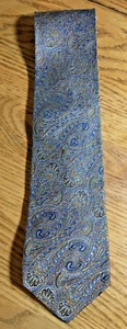 Hickey Freeman Blue Gold Paisley  100% Silk Men's Tie; Woven in England; 3.75 W - Picture 1 of 10