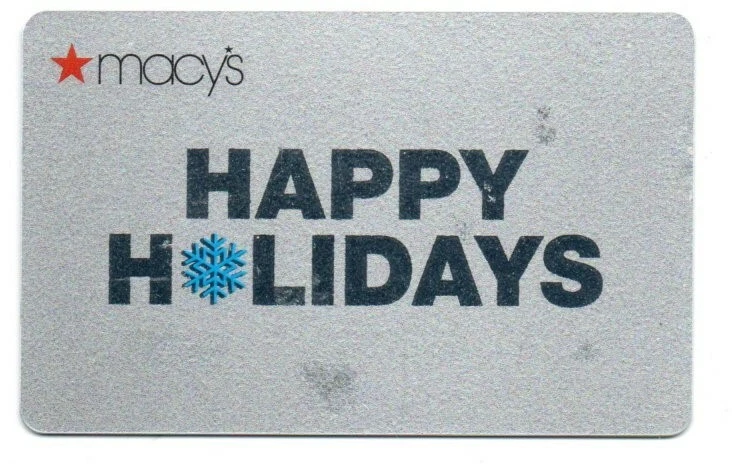 Macy's Happy Holidays Silver Gift Card No $ Value Collectible Macys - Image 1 of 1