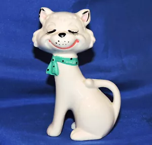 RARA statuina gatto ceramica antropomorfo MCM vintage anni 50 con cravatta / Giappone - Foto 1 di 12