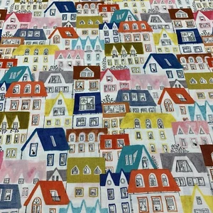 Paint The Town Fabric By Striped Pear Studio & Windham Houses Rooftops Blue 1+Yd - Picture 1 of 23