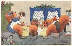 Four 1939 MARGARET TEMPEST SQUIRREL Family Medici Postcards - Picture 1 of 8