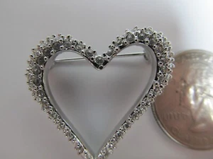 Swarovski Brosche Schwan signiert Herz Anstecknadel silberfarben Strass - Bild 1 von 6