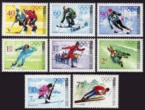 Poland 1561-1568, MNH. Mi 1820-1827. Olympics Grenoble-1968. Ice Hockey, Skiing, - Picture 1 of 1
