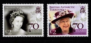 TERRITORIO ANTÁRTICO BRITÁNICO 2022 JUBILEO DE PLATINO DE LA REINA JUEGO DE 2 MNH - Imagen 1 de 1