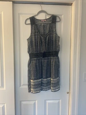 Vestido Vaina Calypso St. Barth Seda L Azul Blanco Rayas Borla Corbata Boho  Foto 1 de 4