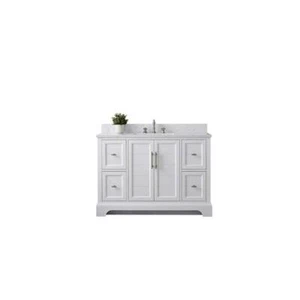 Vanity Art Bathroom Vanity 48"Wx22"Dx34.5"H Ceramic Engineered Marble Top White - Picture 1 of 9