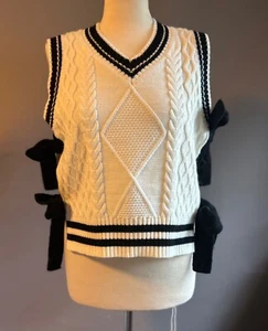 Cider Cable Knit Side Tie Vest - Size XS - Picture 1 of 4