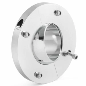 2" Diameter Aluminum Chrome Steering Column Swivel Floor Mount Base Street Rod - Picture 1 of 8