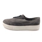 Madden Girl Kudos Platform Slip on Sneakers Womens Size 7.5 Gray Faux Suede Zip 