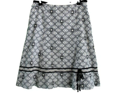 SIGRID OLSEN 4 Fully Lined Flare Skirt Black White Tan - Image 1 of 4