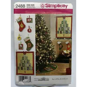 Christmas Ornaments Tree Skirt S2488 Stocking Uncut Sewing Pattern Wall Hanging - Picture 1 of 2