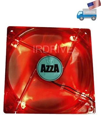 New AZZA Silent 140mm Quad Red LED Gaming PC System Tower Case 4-pin Cooling Fan - Image 1 of 4