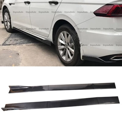 For Volkswagen Passat 86" Side Skirt Extension Rocker Splitter Carbon Fiber - Image 1 of 4