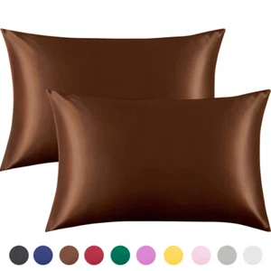 2 Pack Ultra Soft Silky Satin Pillowcase By NTBAY Bedding - 4 Sizes 11 Colors - Picture 1 of 18