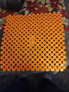 Quadratisch orange Penny Runde Scheibe Mittelstück Tischset - 4 Stck. - Bild 1 von 4
