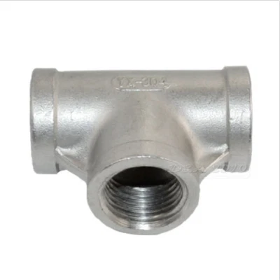 1/4-2" Tee 3 way Female Stainless Steel 304 Threaded Pipe Fitting NPT - Image 1 of 2