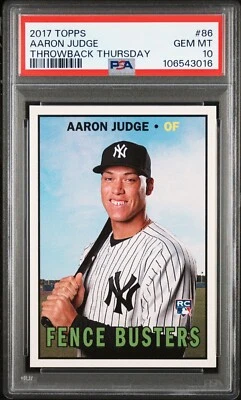 2017 Topps Throwback Thursday #86 Aaron Judge Rookie Card RC /2245 PSA 10 QTY - Image 1 of 4