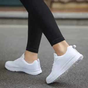 Women Casual Shoes Breathable Walking Sneakers Shoes White Female Footwear - Picture 1 of 5