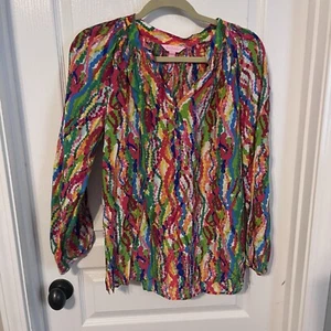 Lilly Pulitzer Elsa Seidenbluse Top in Dripping in Jewels Größe Medium - Bild 1 von 7