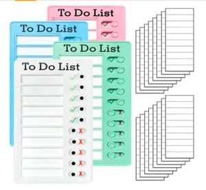 NEW 4 Pieces Multicolored To Do Chore Chart for Kids & All - Sliding Chart - Picture 1 of 2
