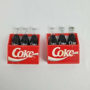 COCA COLA FRIDGE BOTTLE & CARRY CASE MAGNET SET OF TWO 1993 - Picture 1 of 10