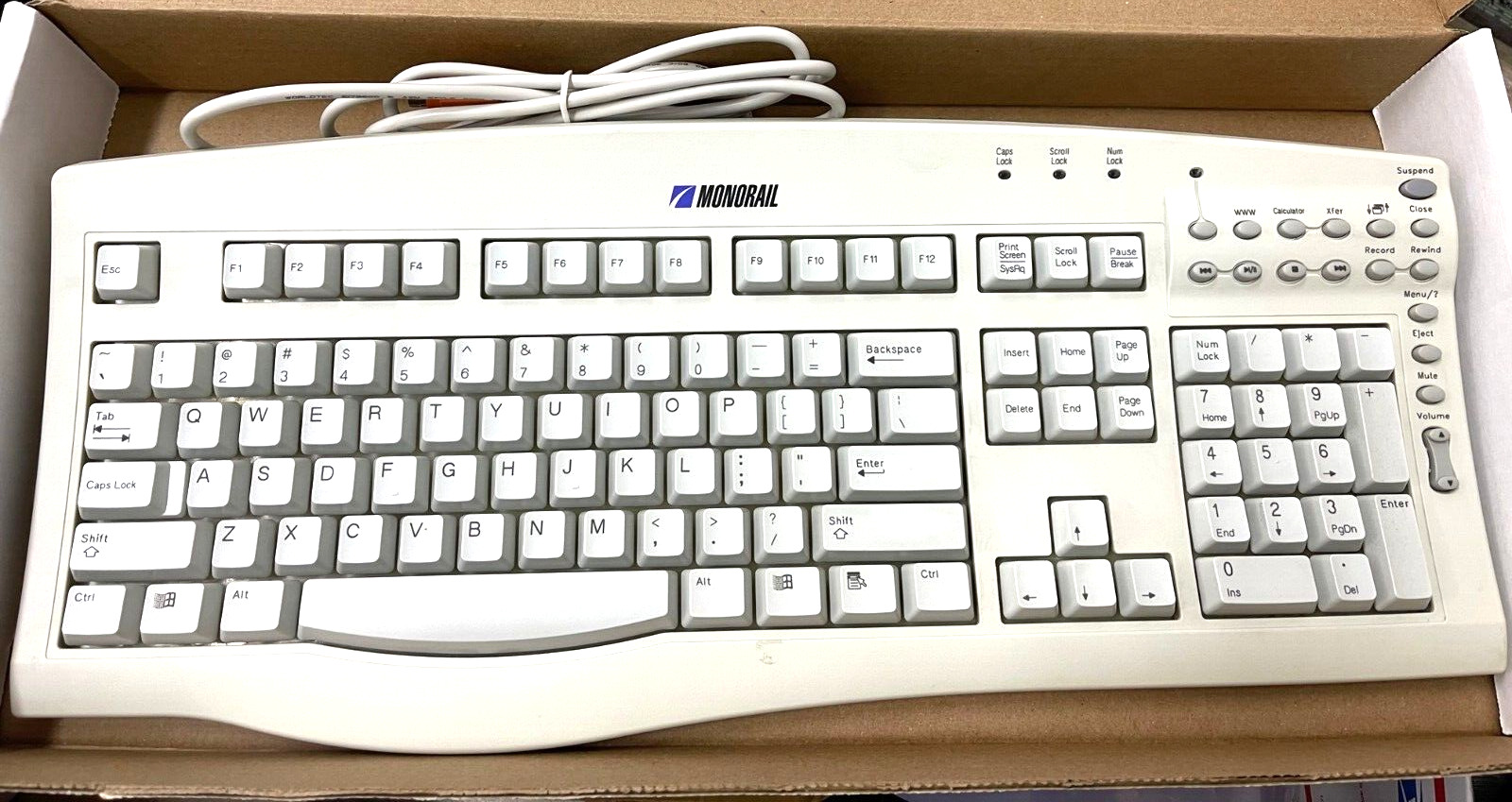 RARE VINTAGE MONORAIL SK-2500 PS2 WINDOWS KEYBOARD WITH CD SOFTWARE US-RM0-KBRK. Available Now for $48.95