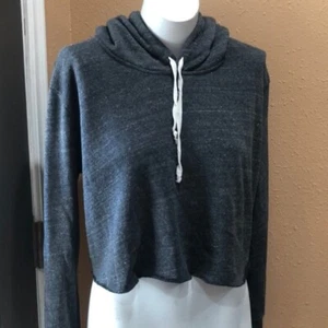 brandy melville gray cropped pullover hoodie one size  - Picture 1 of 4
