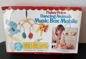 Vintage 1984 Fisher Price Animals Crib Baby Mobile With Box