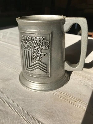 US XIII Olympic Winter Games 1980 Pewter Tankard Stein Lake Placid Nissin Foods - Image 1 of 4
