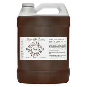 Black castor oil jamaica 100% pure refined cold pressed jbco 1 gallon hair skin - Picture 1 of 12