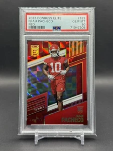 2022 Donruss Elite #183 Isiah Pacheco Red Rookie Card RC #/399 PSA Gem Mint 10 - Picture 1 of 2