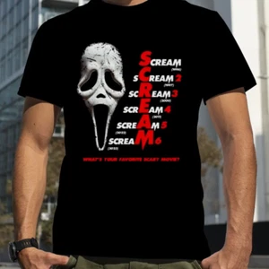 Ghostface Scream What’s Your Favorite Scary Movie Halloween 2024 Tshirt Men - Picture 1 of 2
