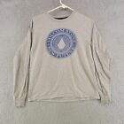 Volcom Shirt Teens L Large Gray Long Sleeve Skateboarding Casual Spell Out