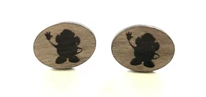Cufflinks Engraved With Mr Potato Head from Toystory Walnut Wood With Gift Bag - Picture 1 of 5