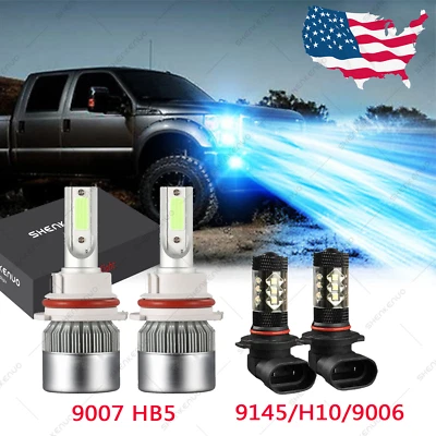 For 2002-2005 Dodge Ram 1500 2500 3500 Combo LED Headlight Fog Light Bulbs - Image 1 of 4