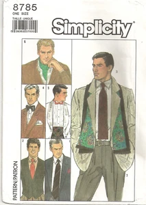 SIMPLICITY 8785 MEN'S ACCESSORIES SEWING PATTERN ©1988 CUT - Picture 1 of 2