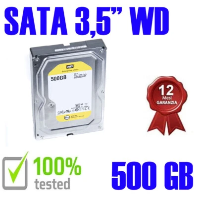 Hard Disk 500GB SATA 3.5" CON GARANZIA WD RE WD5003 SATA 6G 64MB CACHE 7200 - Immagine 1 di 2