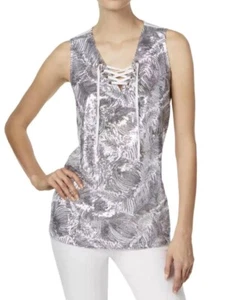 Nuevo con etiquetas Top túnica adornada con cordones INC International Concepts para mujer talla L - Imagen 1 de 2