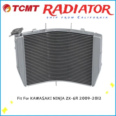 Radiator Cooler Cooling Fit For Kawasaki Ninja ZX6R ZX 6R 2009-2012 2010 2011 12 - Image 1 of 4
