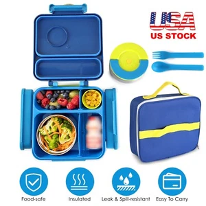 Portable Lunch Box Thermal Lunch Container Travel Outdoor School Lunch Box w/Bag - Picture 1 of 12