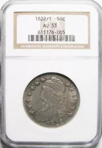 1822/1 Capped Bust Half Dollar NGC AU-53 - Bild 1 von 2